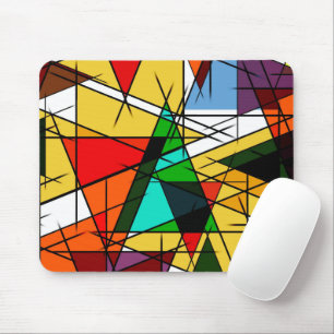 Modern Triangle Colorful Geometric  Mouse Pad