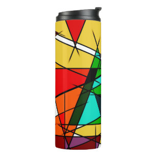 Modern Triangle Colorful Geometric Thermal Tumbler