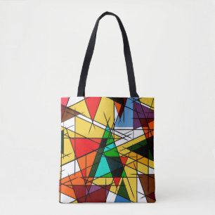 Modern Triangle Colorful Geometric Tote Bag