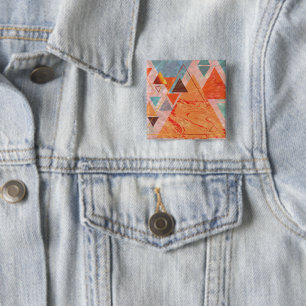 Modern triangle design – artistic geometry  2 inch square button