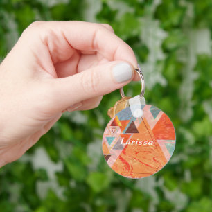 Modern triangle design – artistic geometry  keychain