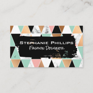 Modern Triangle Marble Colour Way Pattern Business Card