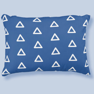 Modern Triangle Pattern Elegant Trendy Royal Blue Accent Pillow