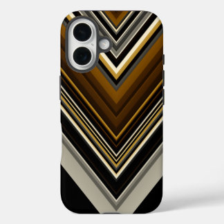 Modern triangles abstract and custom initials iPhone 16 case