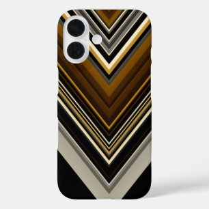 Modern triangles abstract and custom initials iPhone 16 case