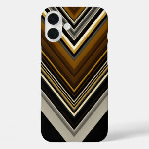 Modern triangles abstract and custom initials iPhone 16 plus case
