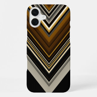 Modern triangles abstract and custom initials iPhone 16 plus case