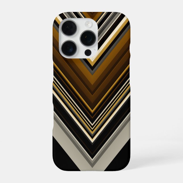 Modern triangles abstract and custom initials iPhone case (Back)