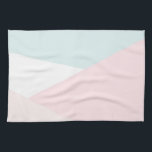 Modern Triangles Pattern Blue & Pink Geometric Kitchen Towel<br><div class="desc">Modern and elegant kitchen towel featuring a geometric pattern in white,  pink,  light blue and beige. Other colours are available. This towel will be perfect as the accent to your kitchen.</div>