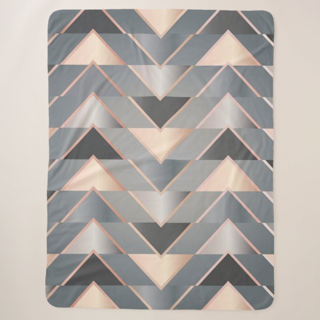 Modern Triangles Sherpa Blanket (Front)