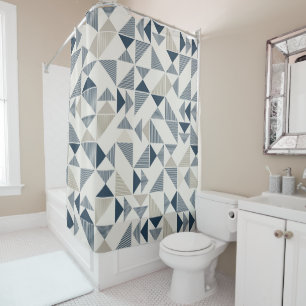 modern triangles shower curtain