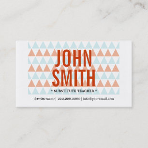 Modern Triangles Substitute Teacher Business Card