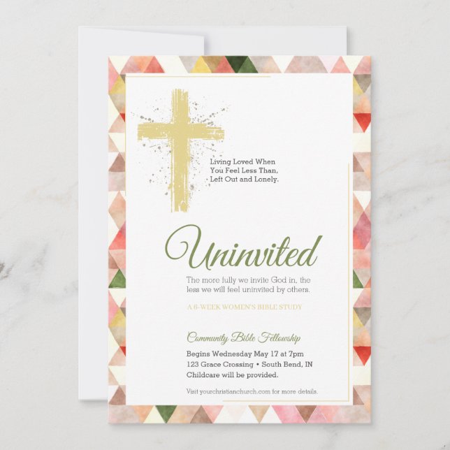 Modern Triangles Women's Bible Study Invitation (Front)