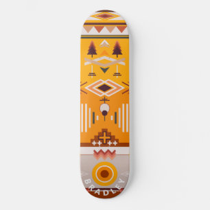 Modern Tribal Abstract Custom Personalized Name Skateboard