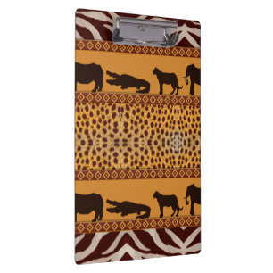 Modern Tribal African Cheetah Pattern Animal Print Clipboard