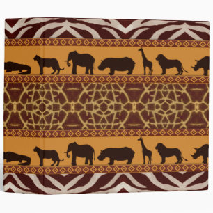 Modern Tribal African Giraffe Pattern Animal Print Binder