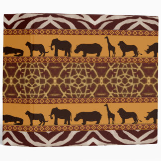 Modern Tribal African Giraffe Pattern Animal Print Binder