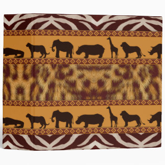 Modern Tribal African Leopard Pattern Animal Print Binder