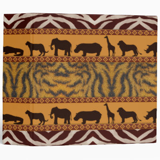 Modern Tribal African Tiger Pattern Animal Print Binder