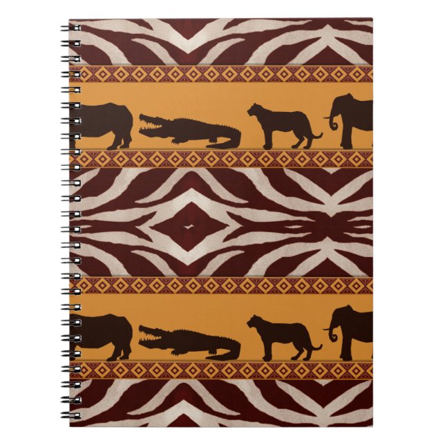 Modern Tribal African Zebra Pattern Animal Print Notebook (Front)