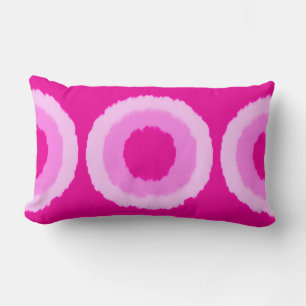 Modern tribal batik circles - fuchsia pink lumbar pillow