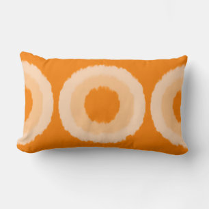 Modern tribal batik circles - Mandarin orange Lumbar Pillow