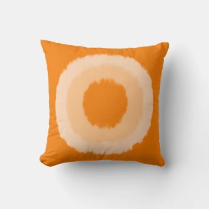 Modern tribal batik circles - Mandarin orange Throw Pillow