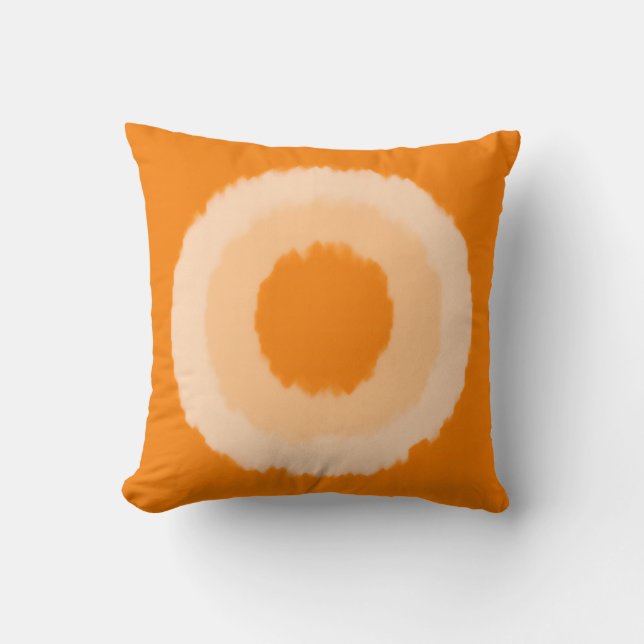 Modern tribal batik circles - Mandarin orange Throw Pillow (Front)