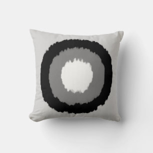 Modern tribal batik circles - shades of grey throw pillow