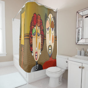 Modern Tribal Couple Shower Curtain