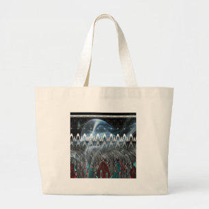 Modern Tribal Edgy design. Large Tote Bag