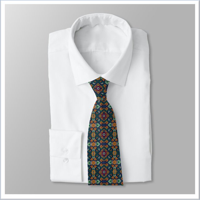 Modern Tribal Ethnic Geometric Pattern Tie (Creator Uploaded)