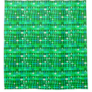 Modern Tribal Geometric, Emerald Green and Aqua