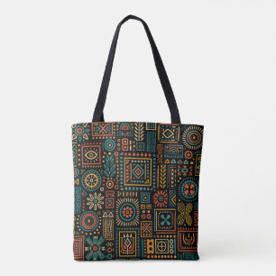Modern Tribal Geometric Pattern Tote Bag