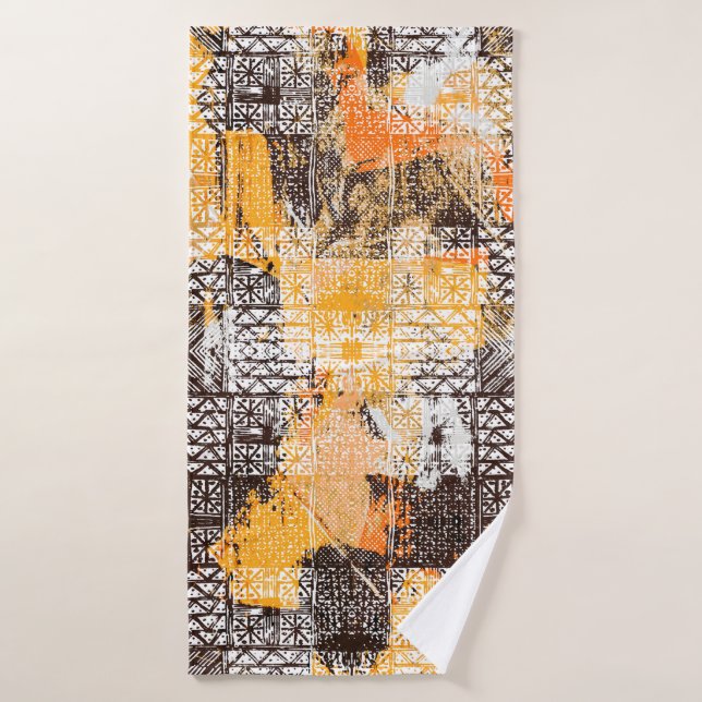 Modern tribal geometric seamless pattern bath towel (Bath Towel)