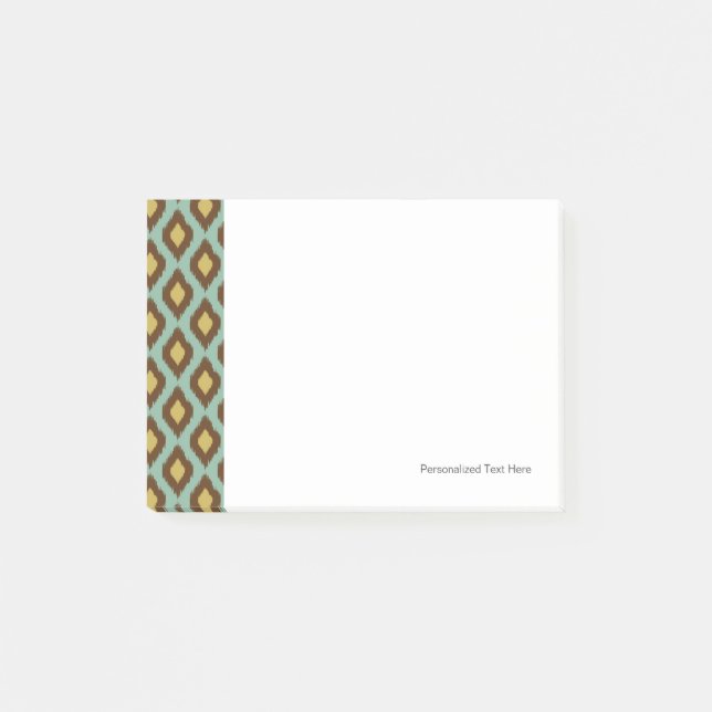 Modern tribal ikat blue yellow modern post-it notes (Front)