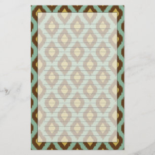 Modern tribal ikat blue yellow modern stationery