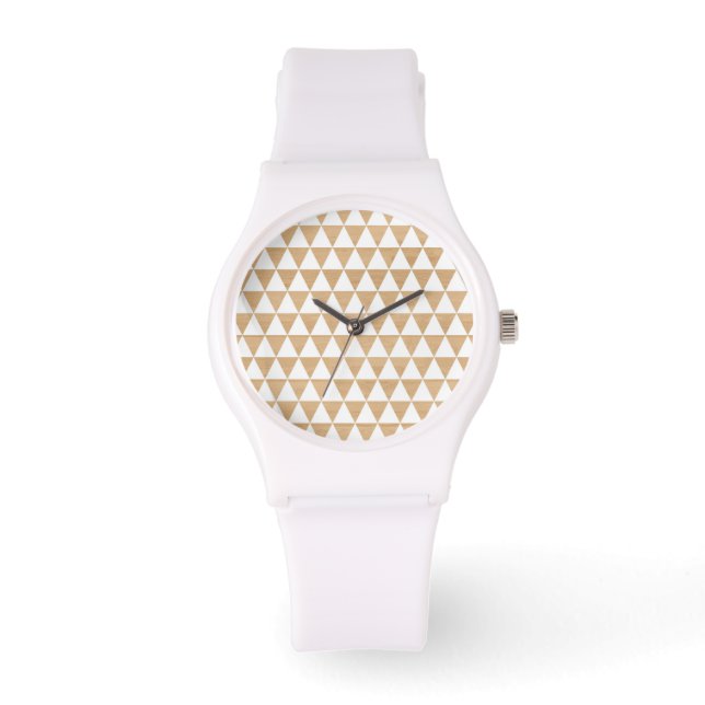 Modern tribal wood geometric chic andes pattern watch (Front)