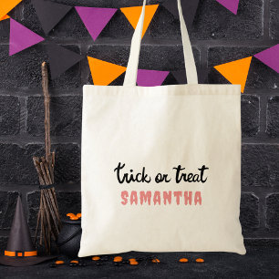 Modern Trick or Treat Cute & Simple Halloween Tote Bag