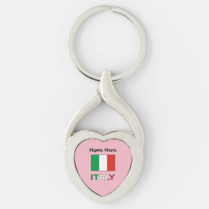 Modern Tricolore Name Here Italian Bandiera   Keychain