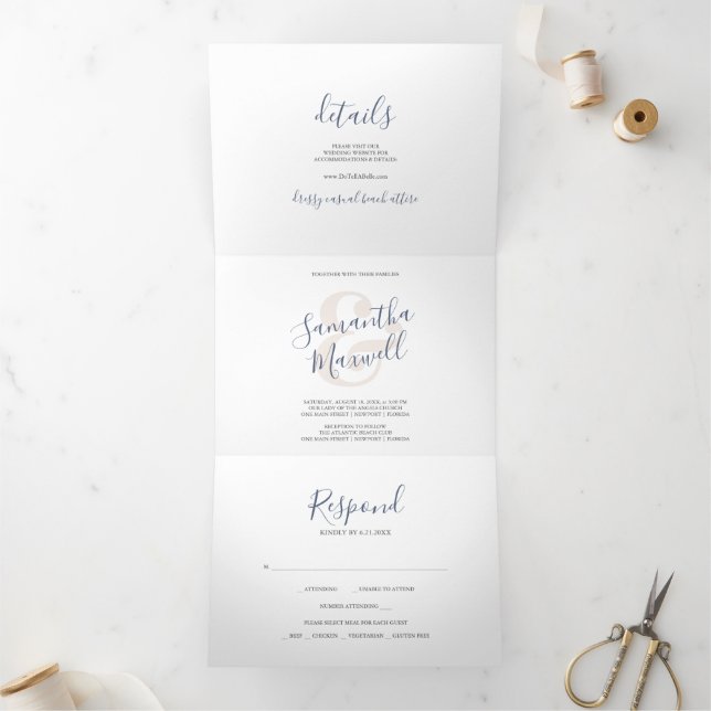 Modern Trifold Wedding Invitation (Inside)
