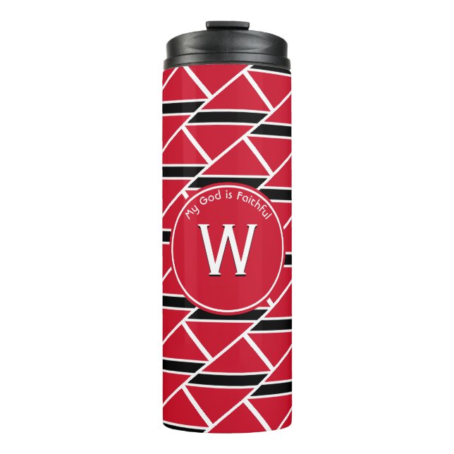 Modern TRINIDAD My God is Faithful MONOGRAM Custom Thermal Tumbler (Front)