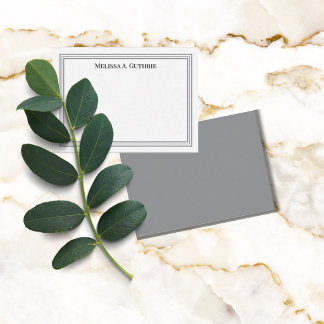 Modern Triple Border Elegant Personalized Grey Card