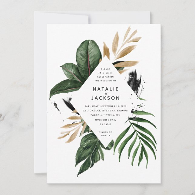 Modern tropical abstract painted wedding (Front)