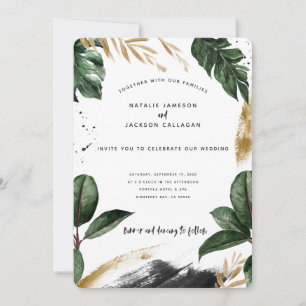 Modern tropical abstract painted wedding