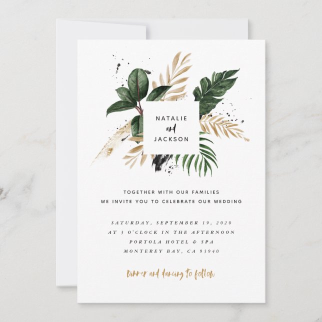 Modern tropical abstract painted wedding (Front)