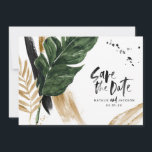 Modern tropical abstract painted wedding photo save the date<br><div class="desc">Modern tropical abstract painted wedding photo save the date card. Part of a modern wedding collection.</div>
