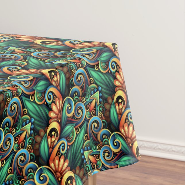 Modern Tropical Abstract Tablecloth (In Situ)