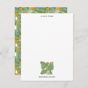 Modern Tropical Banana Greenery Custom Name Card