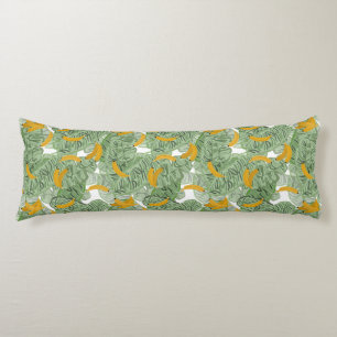 Modern Tropical Banana Greenery Pattern Body Pillow